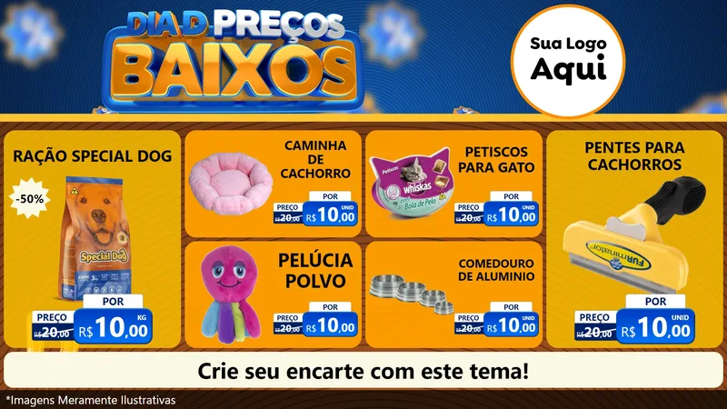 Modelo de TV para TV Horizontal com o tema Dia D Preço Baixo para Pet Shop