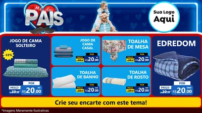 Modelo de TV para TV Horizontal com o tema Mês Dos Pais para Cama, Mesa e Banho