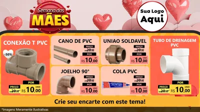 Modelo de TV para TV Horizontal com o tema Semana das Mães para Tubos e conexões