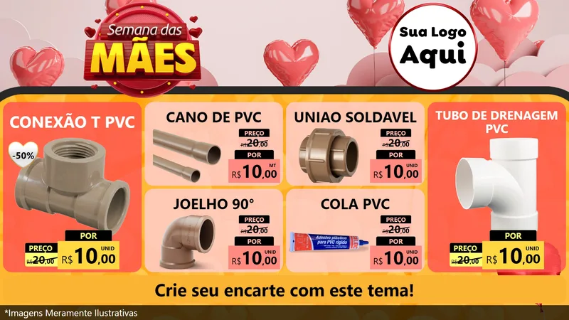 Modelo de TV para TV Horizontal com o tema Semana das Mães para Tubos e conexões