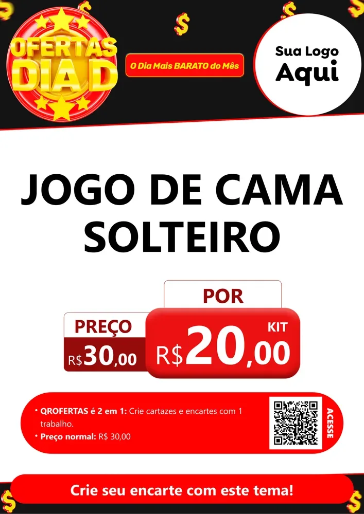 Modelo de Cartaz para Cartaz A4 Vertical com o tema Dia D para Cama, Mesa e Banho