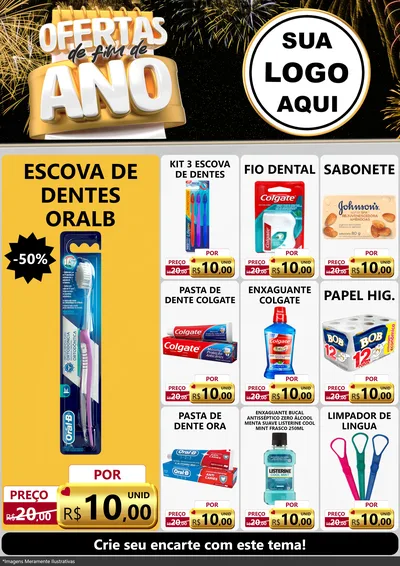 Modelo de Encarte para Encarte A4 Vertical com o tema Ofertas de Fim de Ano para Higiene Pessoal