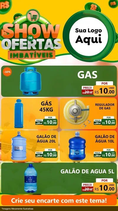 Modelo de TV para TV Vertical com o tema Show de Ofertas Imbatíveis para Água e gás