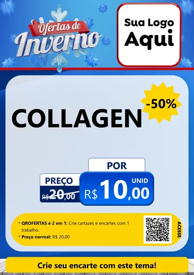 Modelo de Cartaz para Cartaz A4 Vertical com o tema Ofertas de Inverno para Suplementos alimentares