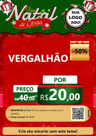 Modelo de Cartaz para Cartaz A4 Vertical com o tema Um Natal de Ofertas para Ferragens