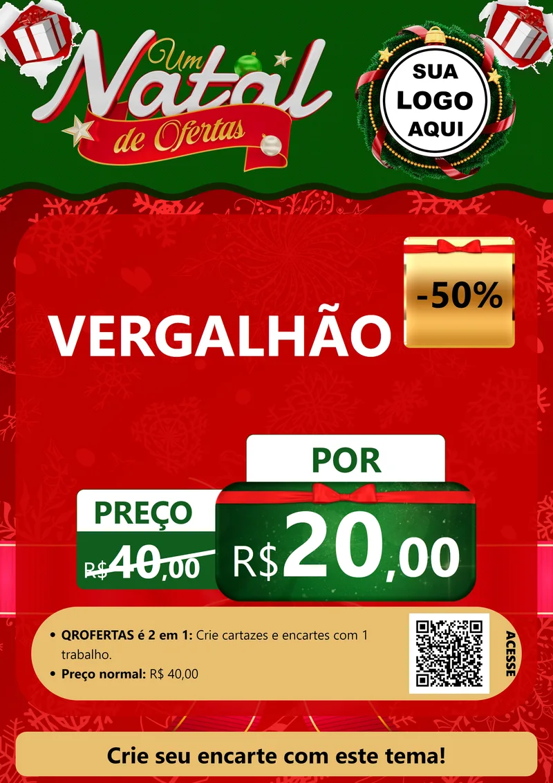 Modelo de Cartaz para Cartaz A4 Vertical com o tema Um Natal de Ofertas para Ferragens