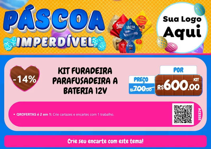 Modelo de Cartaz para Cartaz A4 Horizontal com o tema Páscoa Imperdível para Maquinas e Ferramentas