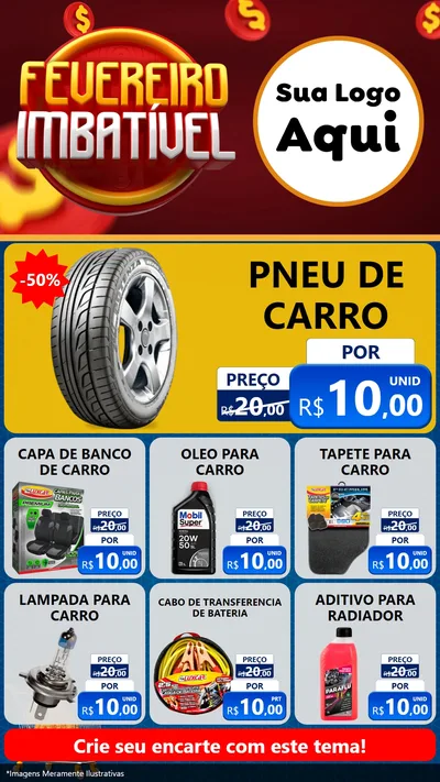 Modelo de Rede Social para Stories com o tema Fevereiro Imbatível para Auto peças
