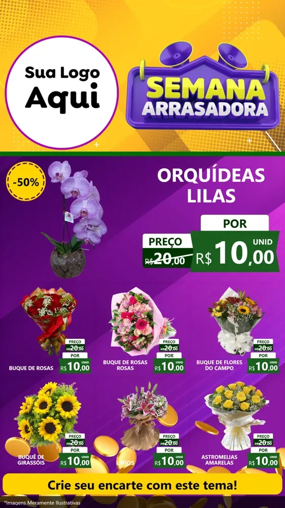 Modelo de Rede Social para Stories com o tema Semana Arrasadora para Floricultura e jardim