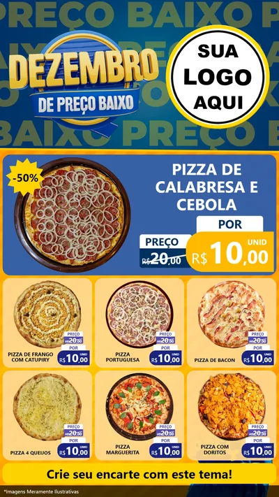 Modelo de Rede Social para Stories com o tema Dezembro de Preço Baixo para Pizzaria