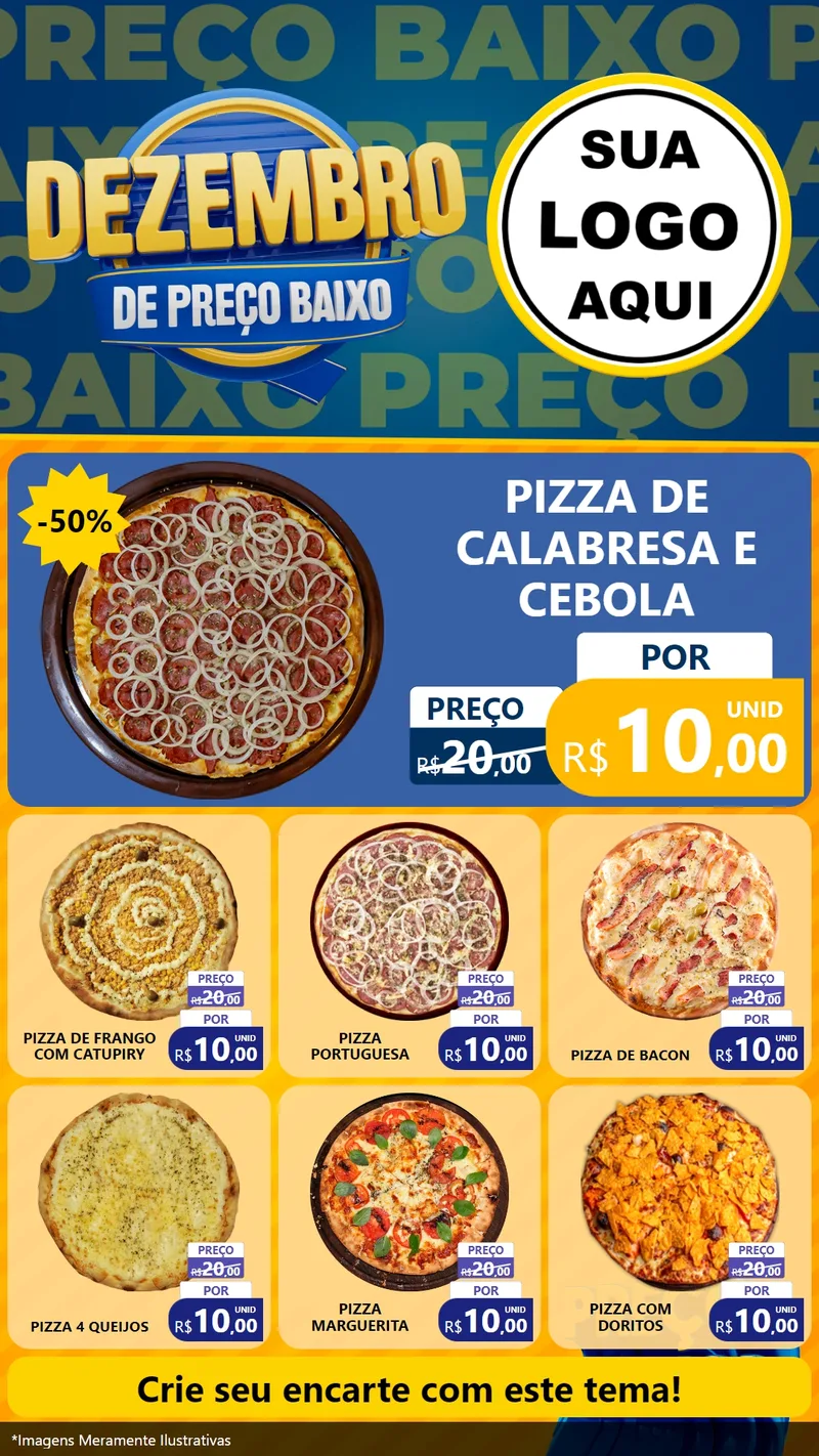 Modelo de Rede Social para Stories com o tema Dezembro de Preço Baixo para Pizzaria