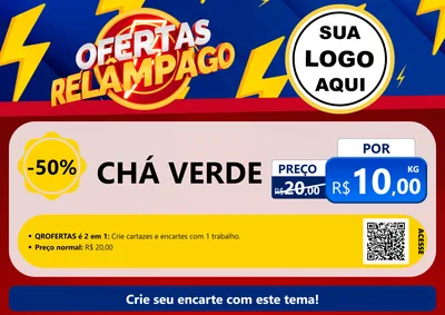 Modelo de Cartaz para Cartaz A4 Horizontal com o tema Ofertas Relâmpago para Produtos Naturais