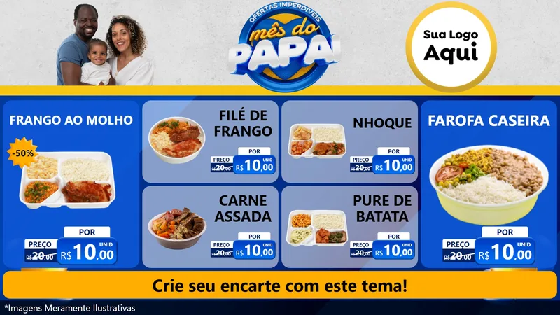 Modelo de TV para TV Horizontal com o tema Ofertas Imperdíveis Mês Do Papai para Restaurante
