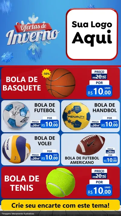 Modelo de TV para TV Vertical com o tema Ofertas de Inverno para Artigos Esportivos