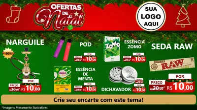 Modelo de TV para TV Horizontal com o tema Ofertas de Natal para Tabacaria