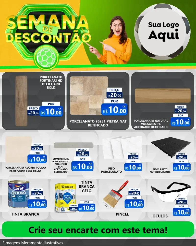 Modelo de Rede Social para Feed Instagram com o tema Semana de Descontão - Copa para Pisos e revestimentos