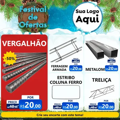 Modelo de Rede Social para Feed Facebook com o tema Festival de Ofertas - Inverno para Ferragens
