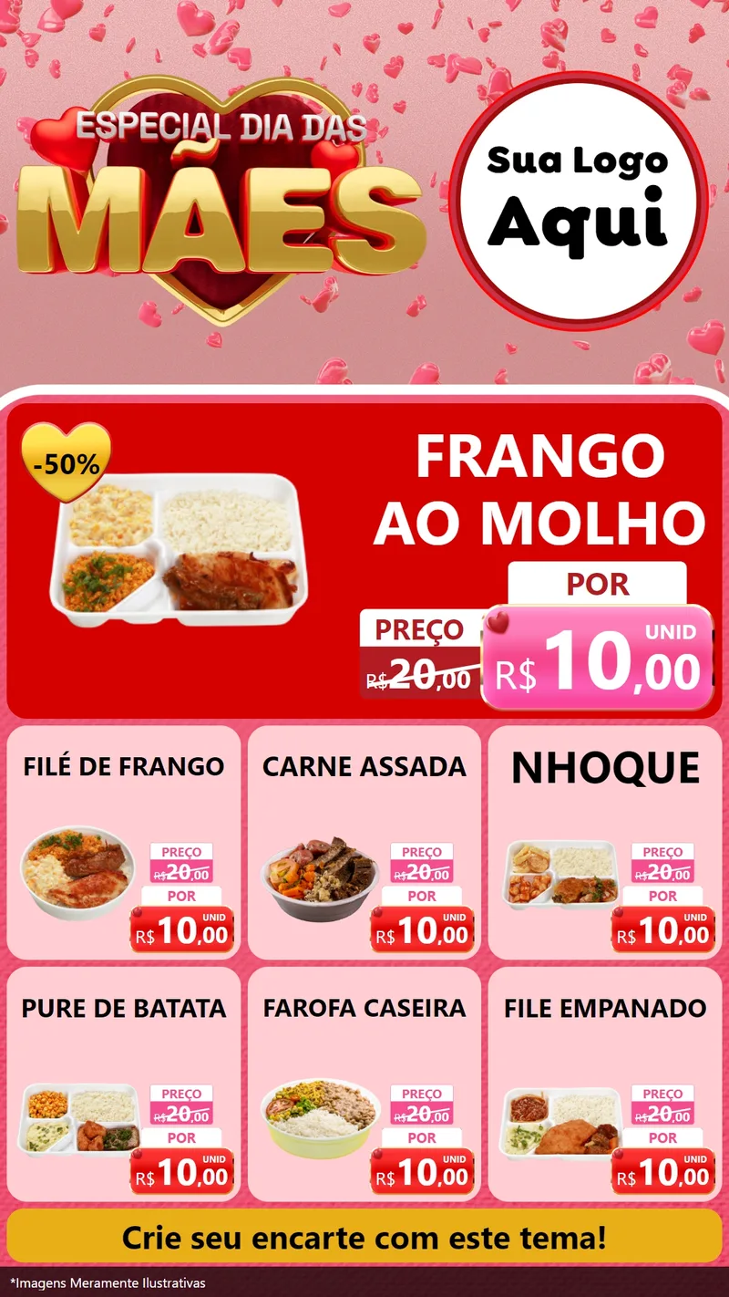 Modelo de Rede Social para Stories com o tema Especial Dia Das Mães para Restaurante