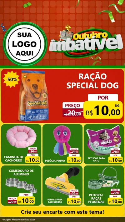 Modelo de Rede Social para Stories com o tema Outubro Imbatível para Pet Shop