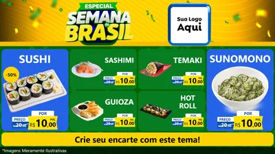 Modelo de TV para TV Horizontal com o tema Especial Semana do Brasil para Comida japonesa