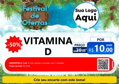 Modelo de Cartaz para Cartaz A4 Horizontal com o tema Festival de Ofertas - Inverno para Farmácia