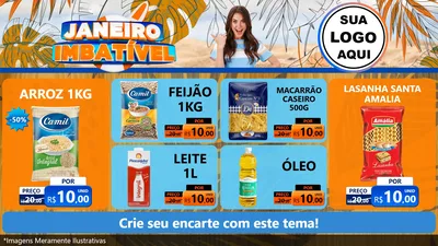 Modelo de TV para TV Horizontal com o tema Janeiro Imbatível para Supermercado