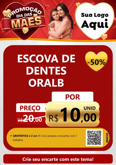 Modelo de Cartaz para Cartaz A4 Vertical com o tema Promoção Dia das Mães para Higiene Pessoal