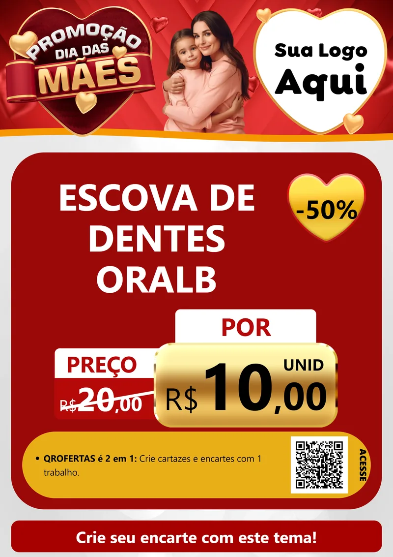 Modelo de Cartaz para Cartaz A4 Vertical com o tema Promoção Dia das Mães para Higiene Pessoal