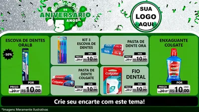 Modelo de TV para TV Horizontal com o tema Promoção de Aniversário - 5 Anos para Higiene Pessoal