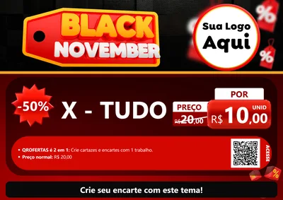 Modelo de Cartaz para Cartaz A4 Horizontal com o tema Black November para Hamburgueria