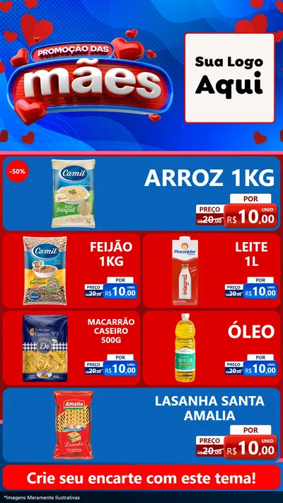 Modelo de TV para TV Vertical com o tema Promoção das Mães para Supermercado