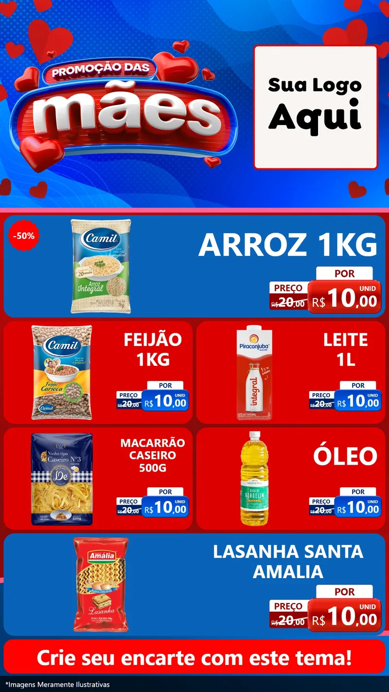 Modelo de TV para TV Vertical com o tema Promoção das Mães para Supermercado