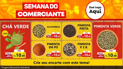 Modelo de TV para TV Horizontal com o tema Semana do Comerciante para Produtos Naturais