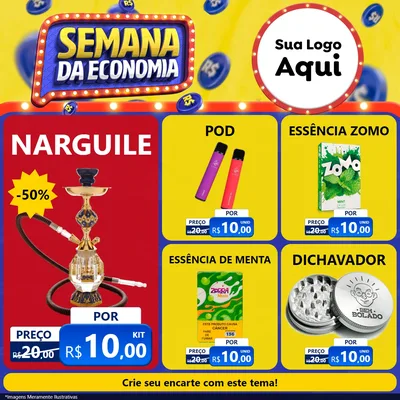 Modelo de Rede Social para Feed Facebook com o tema Semana da Economia para Tabacaria
