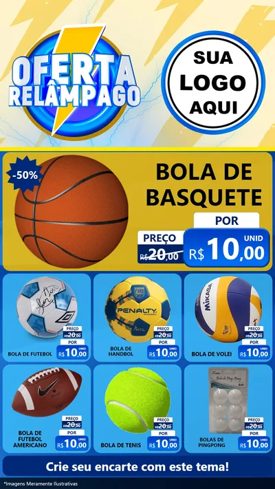 Modelo de Rede Social para Stories com o tema Oferta Relâmpago para Artigos Esportivos