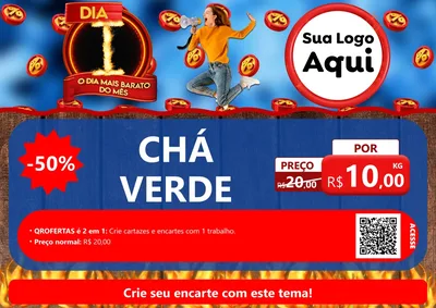 Modelo de Cartaz para Cartaz A4 Horizontal com o tema Dia I - O Dia Mais Barato Do Mês para Produtos Naturais