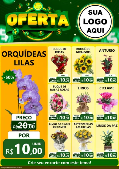 Modelo de Encarte para Encarte A4 Vertical com o tema Oferta para Floricultura e jardim