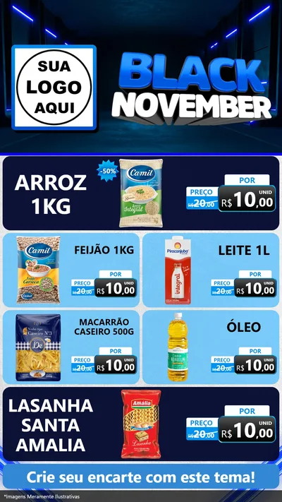Modelo de TV para TV Vertical com o tema Black November para Supermercado