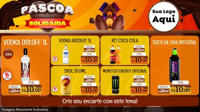 Modelo de TV para TV Horizontal com o tema Páscoa Solidária para Distribuidora de bebidas