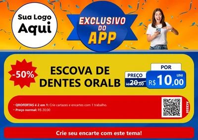 Modelo de Cartaz para Cartaz A4 Horizontal com o tema Exclusivo do Aplicativo para Higiene Pessoal