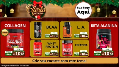 Modelo de TV para TV Horizontal com o tema Ofertas Natalina para Suplementos alimentares