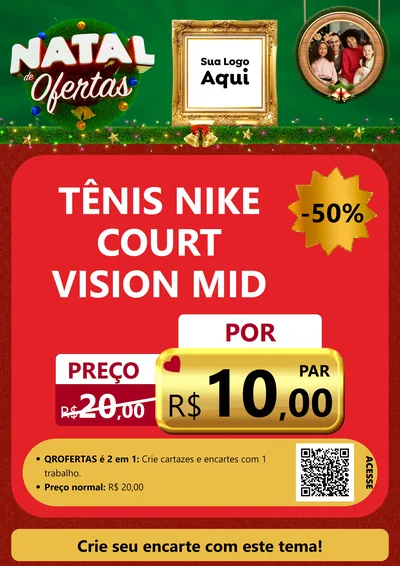 Modelo de Cartaz para Cartaz A4 Vertical com o tema Natal de Ofertas para Calçados