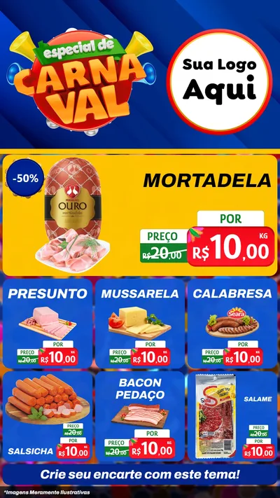 Modelo de Rede Social para Stories com o tema Especial de Carnaval para Frios e Laticínios