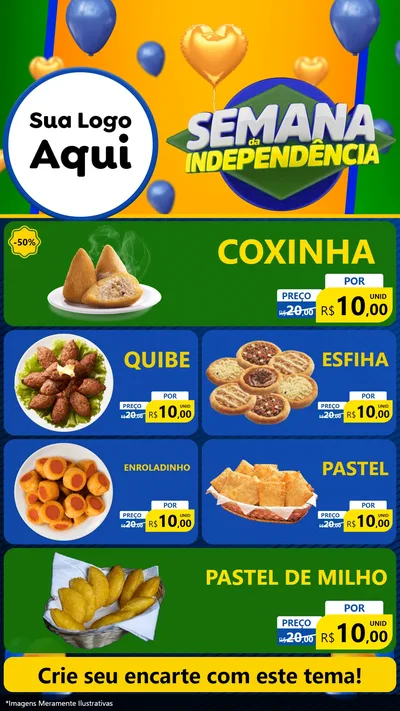 Modelo de TV para TV Vertical com o tema Semana da Independência para Salgadaria