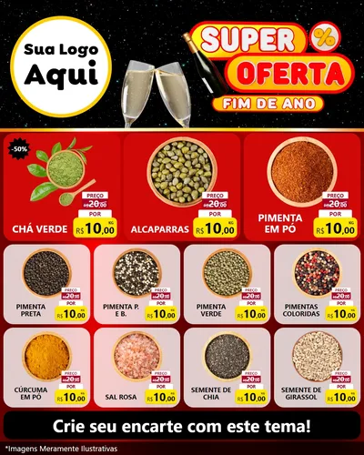 Modelo de Rede Social para Feed Instagram com o tema Super Oferta Fim de Ano para Produtos Naturais