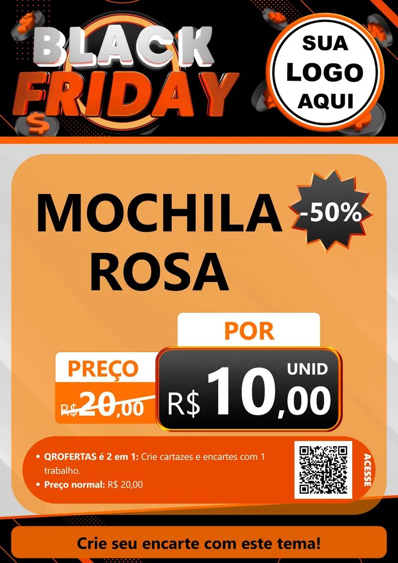 Modelo de Cartaz para Cartaz A4 Vertical com o tema Black Friday para Papelaria