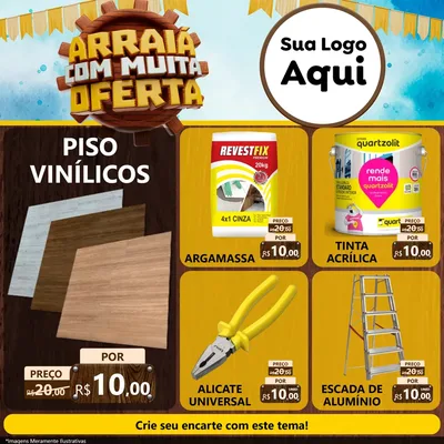 Modelo de Rede Social para Feed Facebook com o tema Ofertas de São João - Junina para Material para Construção