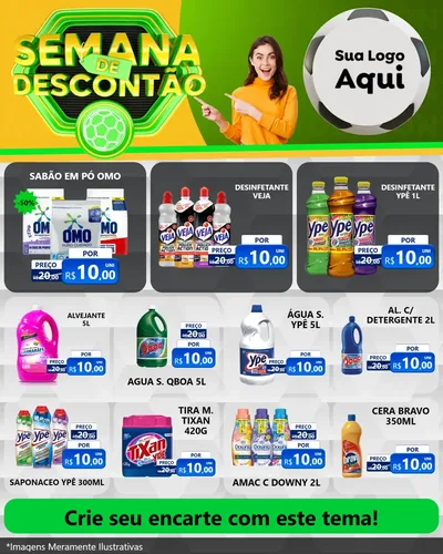 Modelo de Rede Social para Feed Instagram com o tema Semana de Descontão - Copa para Produtos de Limpeza