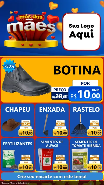 Modelo de Rede Social para Stories com o tema Mês das Mães para Agropecuária