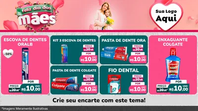 Modelo de TV para TV Horizontal com o tema Feliz Dia das Mães para Higiene Pessoal